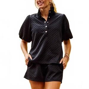 NEW MARY SQUARE madelyn shorts & top set in black